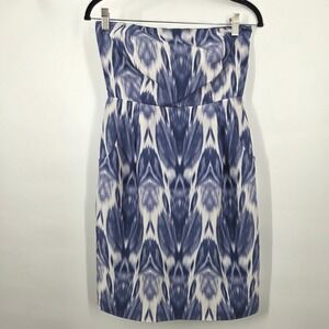 J CREW SILK DRESS MARLA Printed Silk Strapless Dress $178 2/XS Preppy Cocktail
